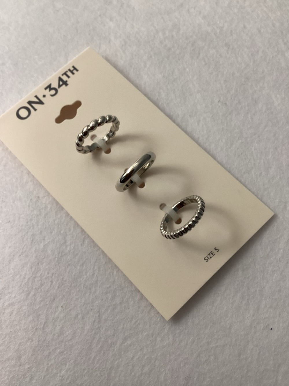 On 34th 3-Pc. Set Twist Stack Rings Size 5 - Picture 3 of 6